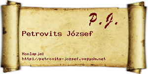 Petrovits József névjegykártya