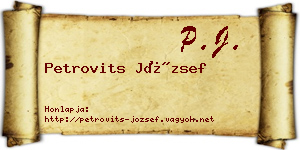 Petrovits József névjegykártya