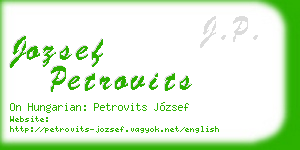 jozsef petrovits business card